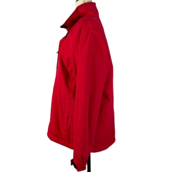 Lands' End Jacket Red Black Fleece Lined Waterproof Windproof Size M - Picture 2 of 16